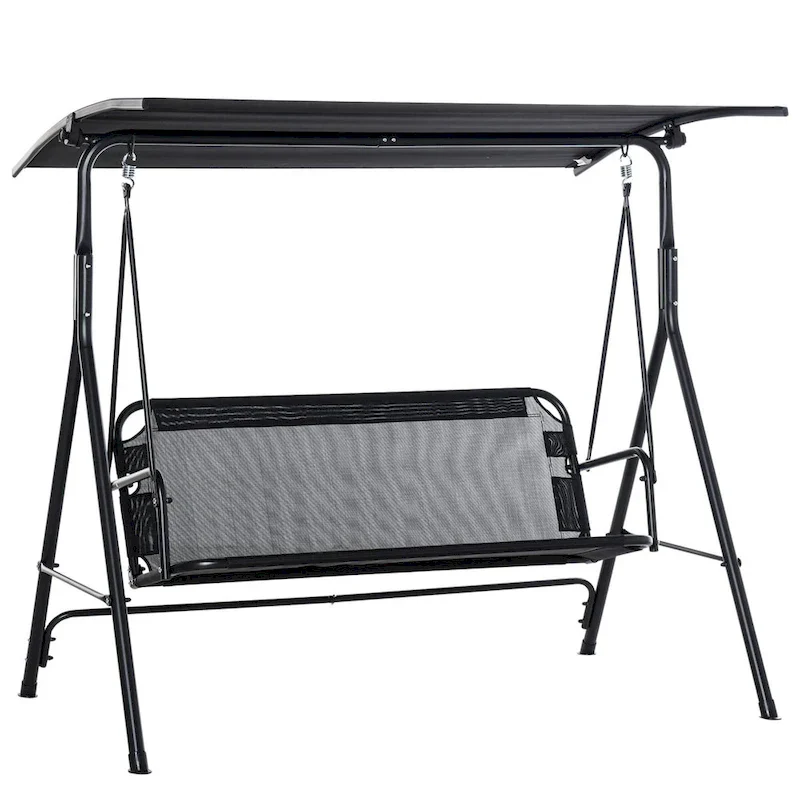 Patio Swing Chair with Canopy, Adjustable Tilt Canopy, Armrests