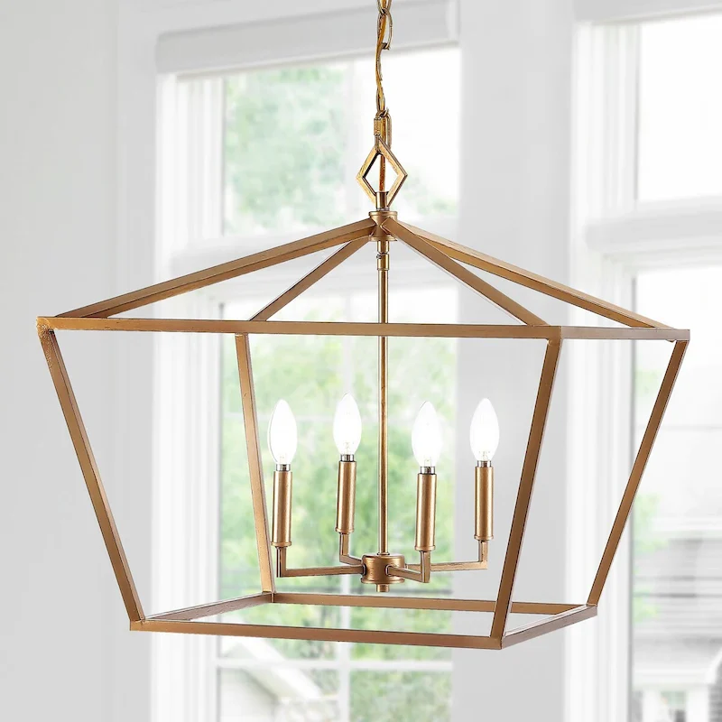 Floyd 4-Light Adjustable Iron Rustic Glam LED Pendant, by JONATHAN Y