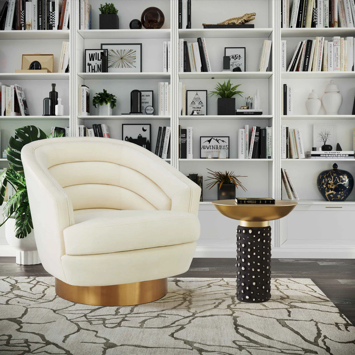 Channel Tufted Swivel Accent Chair in 3 Color Options