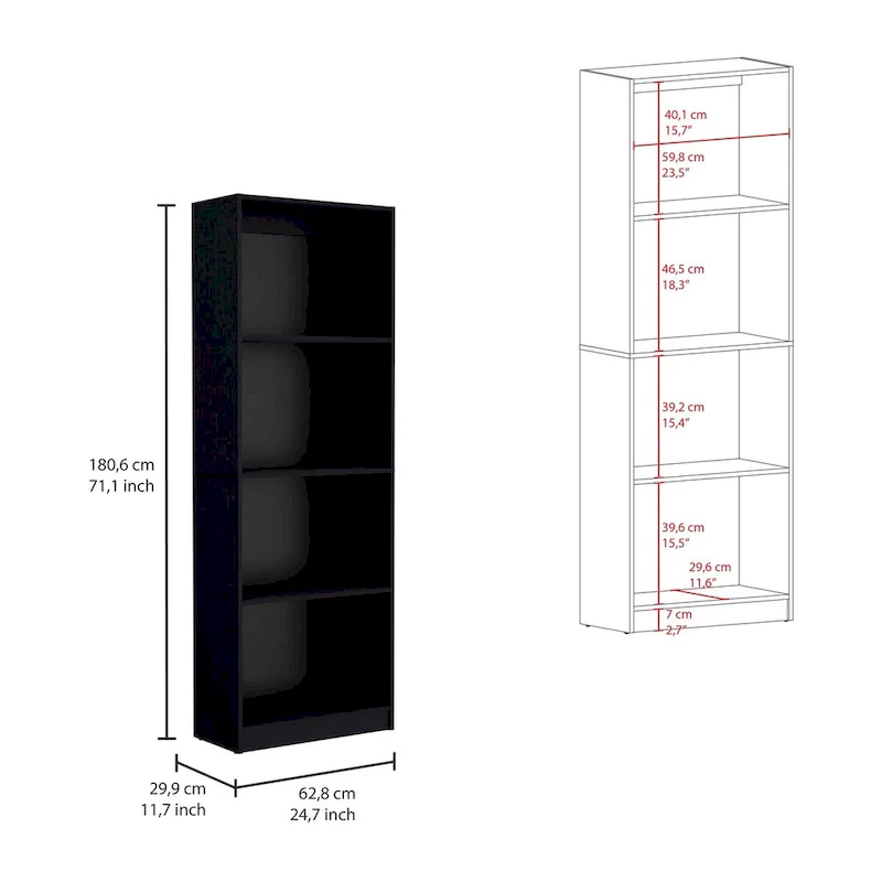 Kenyon 3pc Set 74 Wide 5-Shelf and Cabinet Bookcase