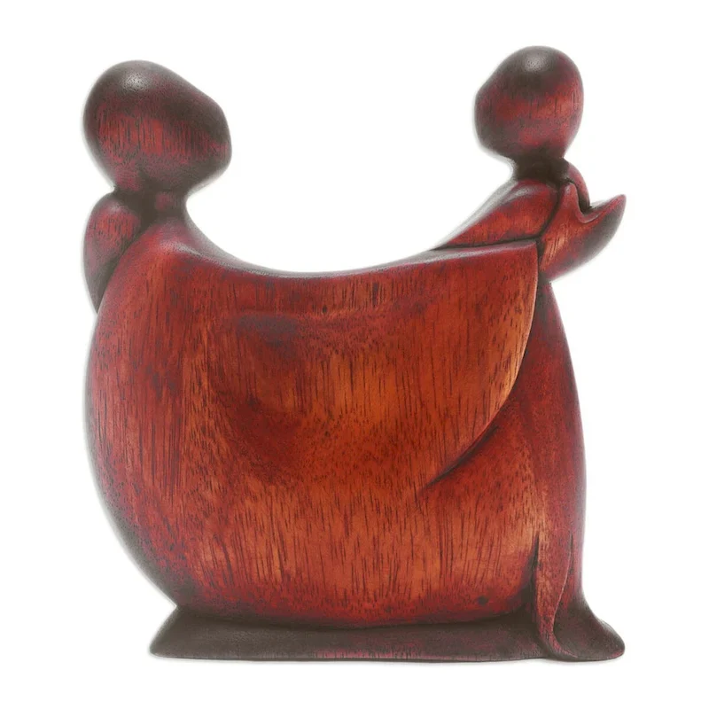 Novica Handmade Daughters Happiness Wood Sculpture