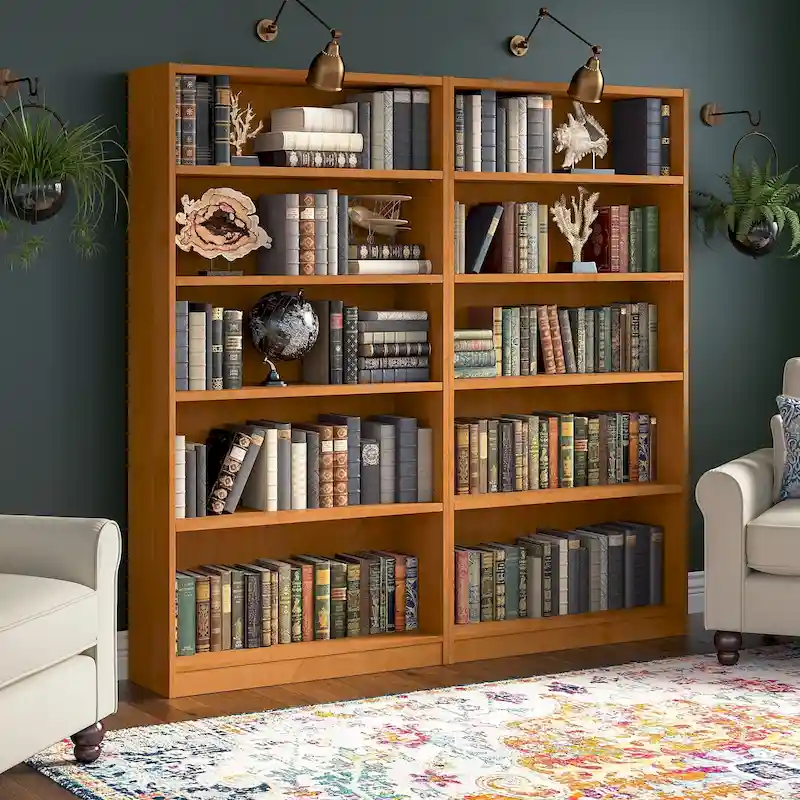 Universal Tall 5 Shelf Bookcase Storage - Set of 2 by Bush Furniture