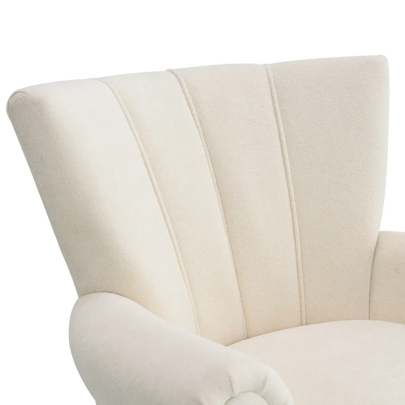 Beige Modern 29 Arm Chair with Channel Back