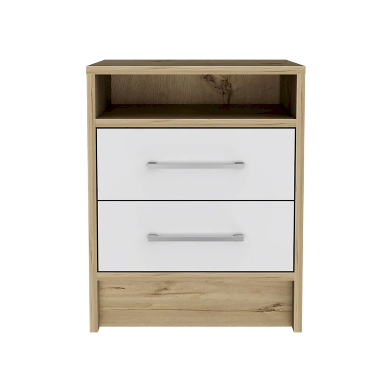 Rowley 2-Drawer 1-Shelf Rectangle Nightstand Smokey Oak