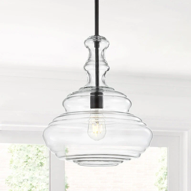 Monkey 13.37  Glass/Metal LED Pendant, by JONATHAN Y