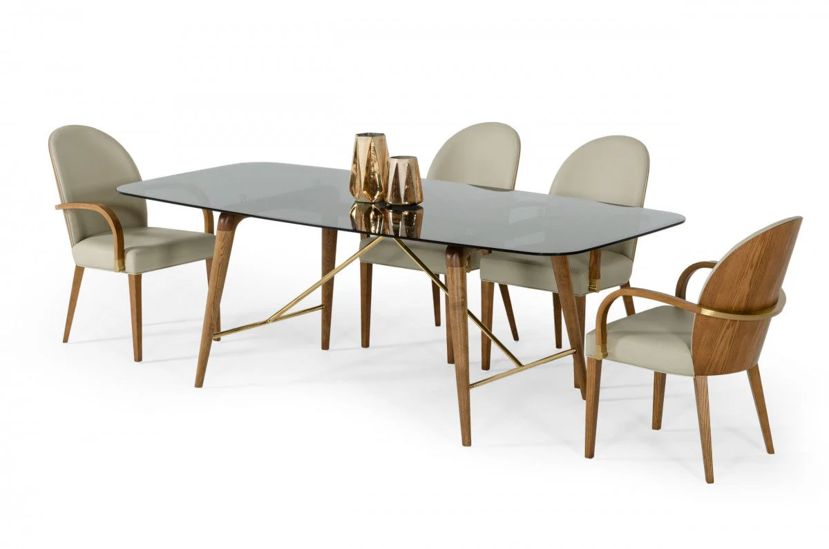Kipp Smoked Glass Dining Table