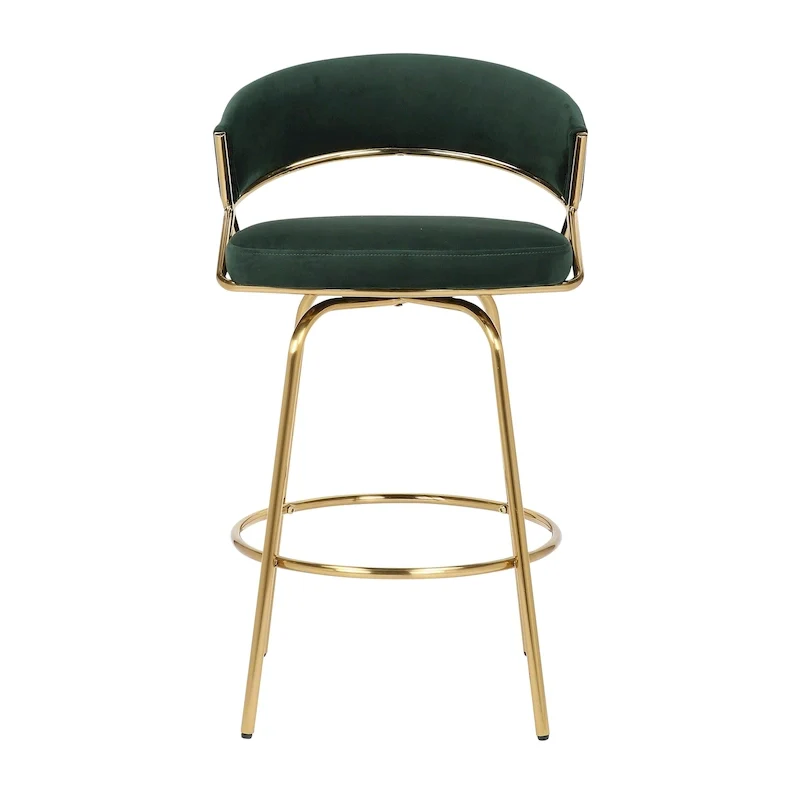 Silver Orchid Tatyana 26   Upholstered Counter Stool with Metal Legs (Set of 2)