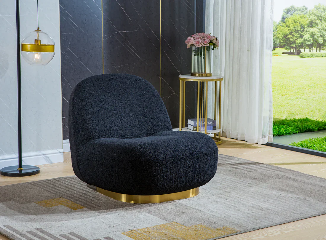 Fabric Swivel Accent Chair in 4 Color Options