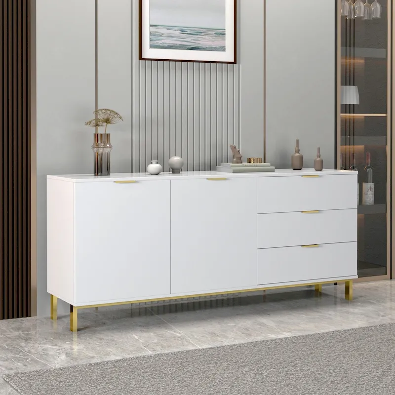 Timechee Buffet Sideboard Credenza Console with 3 Drawers