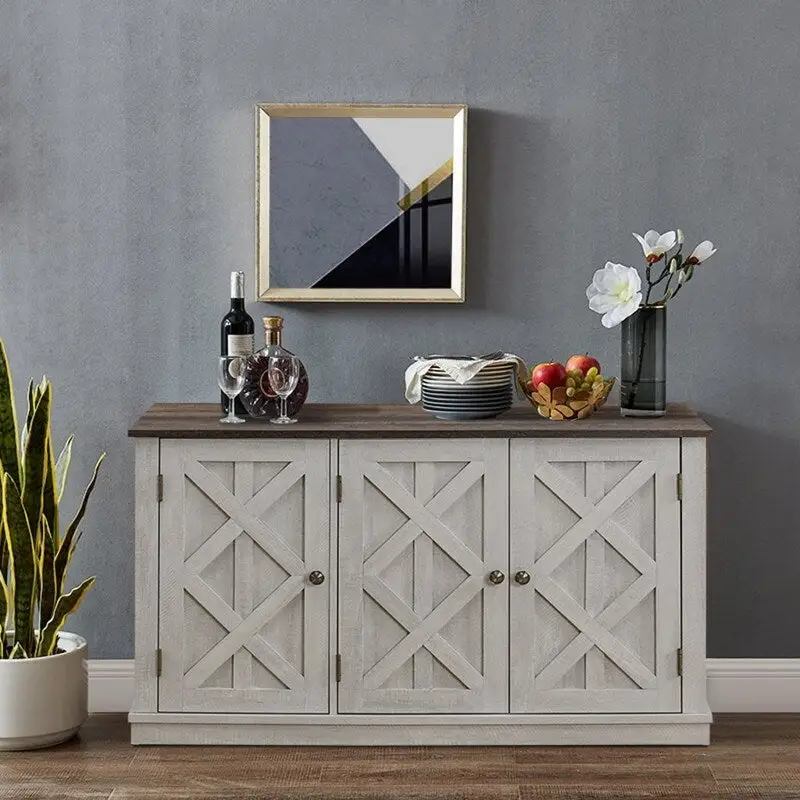 48 Rustic Wood Finish Buffet Cabinet with 3 Doors - Ample Storage - 48 in Width