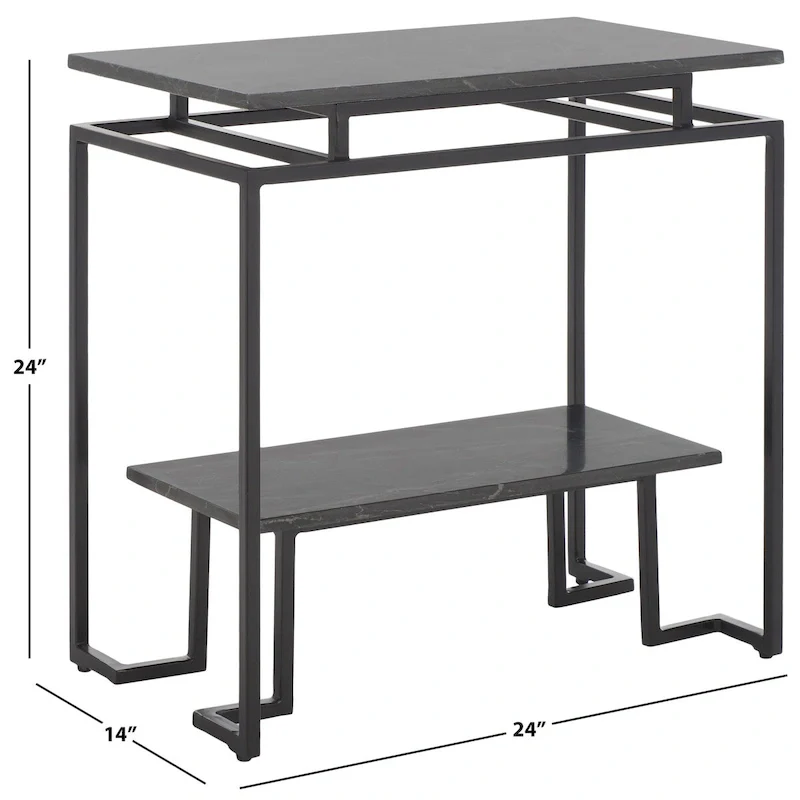 SAFAVIEH Malvina Single Shelf Rectangle Accent Table - 24 L x 14 D x 24 H - 24Wx14Dx24H