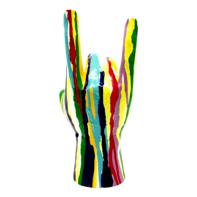 Interior Illusions Plus Graffiti Rock On hand Tabletop Jumbo - 11  tall