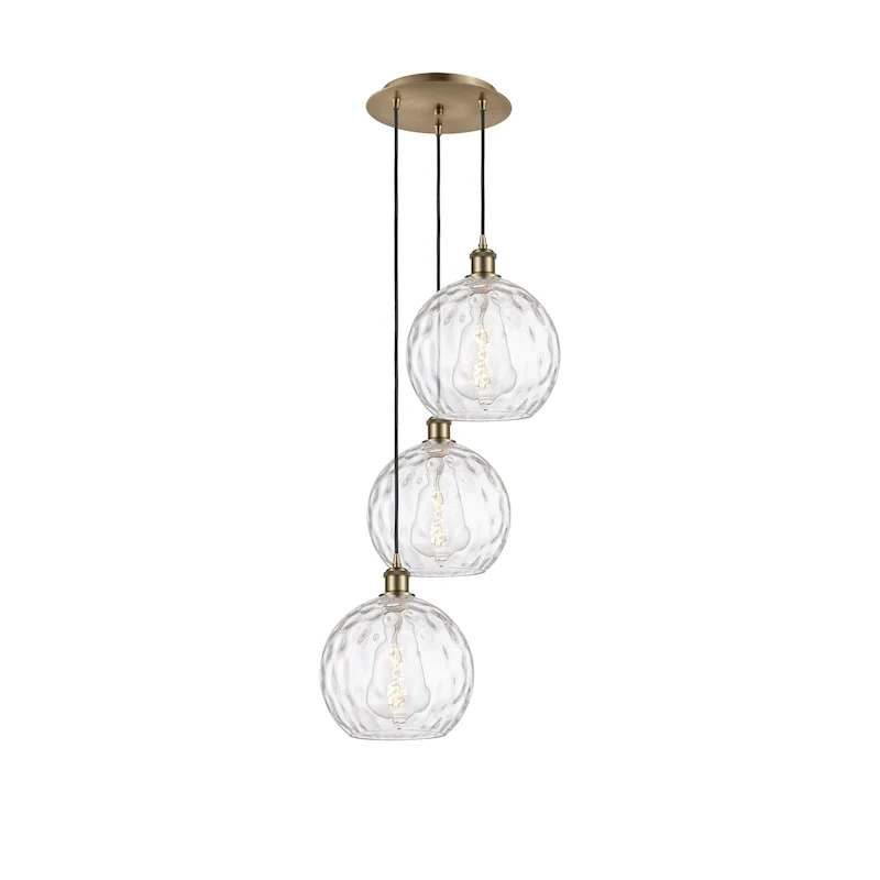 Innovations Lighting Athens Water Glass 3 Light 17  Multi-Pendant