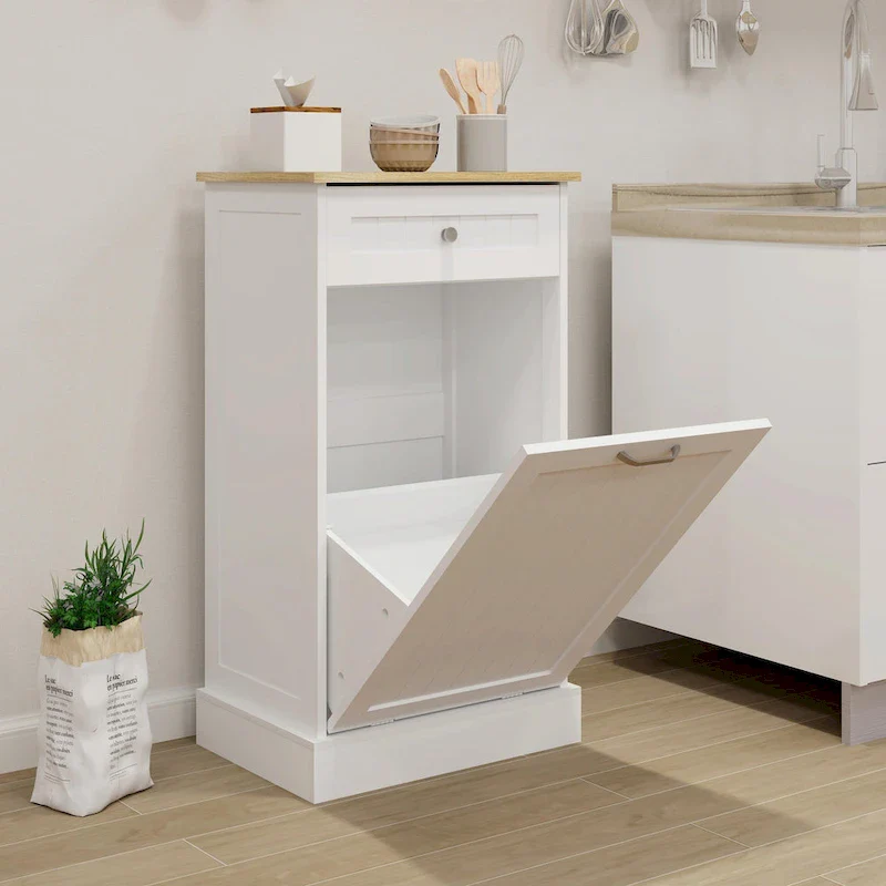 1-Drawer, 1-Compartment Tilt-Out Trash Cabinet - Kitchen Trash Cabinet
