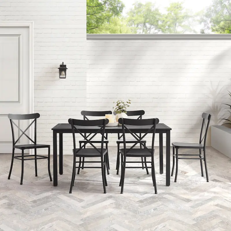 Crosley Astrid 7Pc Outdoor Metal Dining Set - 86 x109 x34.88