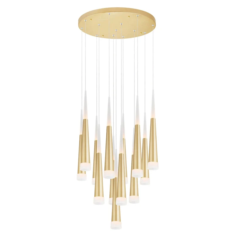Franco Home LED Pendant Andes Gold Leaf - Exact Size