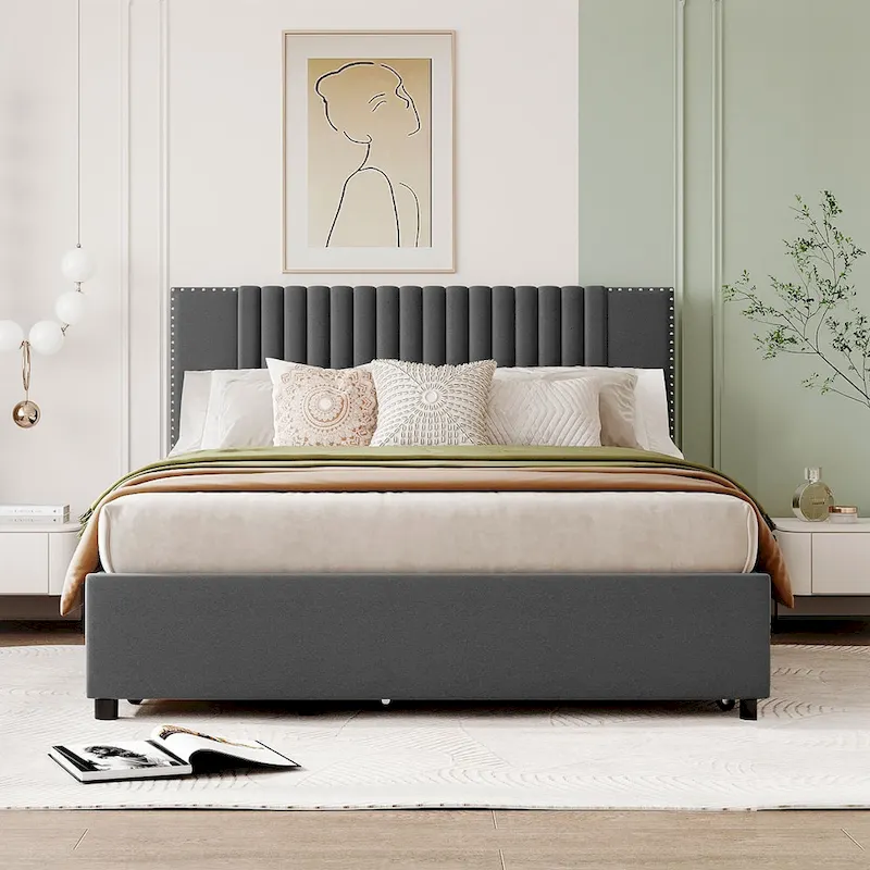 Queen Size Bed with Twin XL Size Trundle