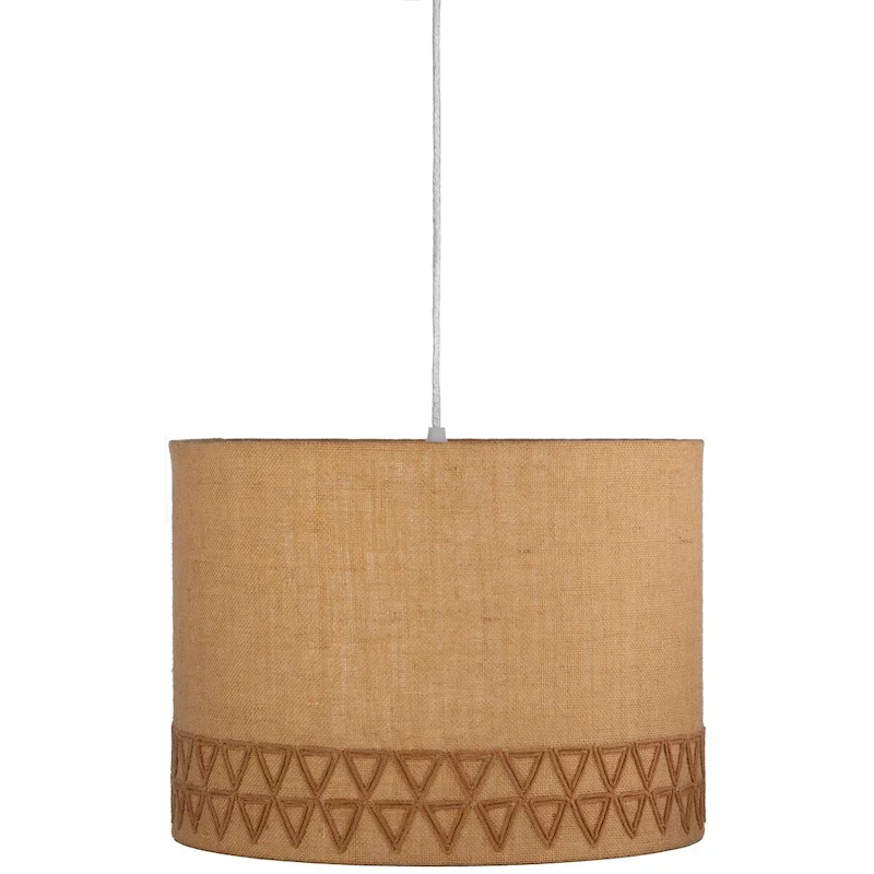 Artistic Weavers Calen Geometric Jute Drum Pendant - 12 H x 16 W x 16 D