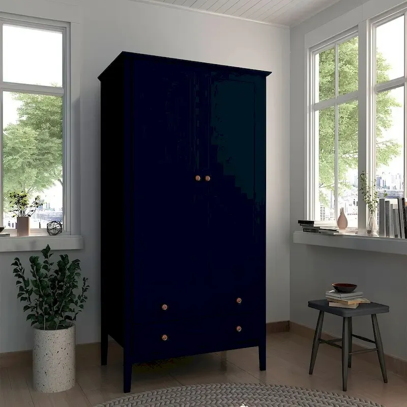 Manhattan Comfort Crown Full Wardrobe with Hanging and 2 Drawers