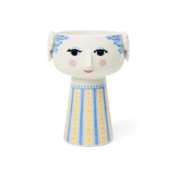Bjrn Wiinblad Eva Vase, Blue, H: 7.3