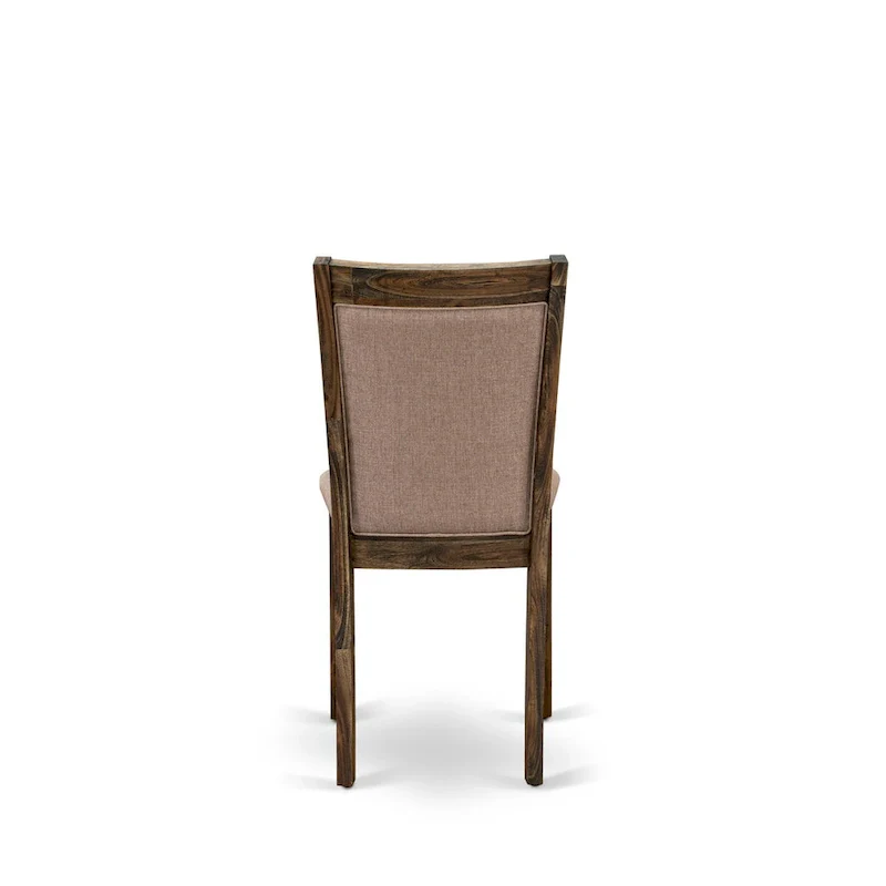 East West Furniture Dining Table Set- a Kitchen Table and Dark Khaki Linen Fabric Chairs, Distressed Jacobean(Pieces Options)