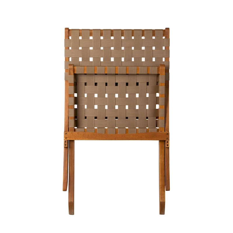 Sava Indoor-Outdoor Folding Chair in Brown Webbing