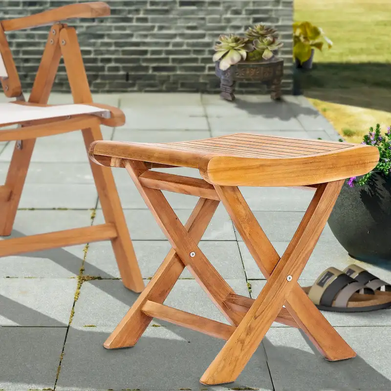 Chic Teak Italy Teak Wood Outdoor Footstool / Side Table, made from A-Grade Teak Wood