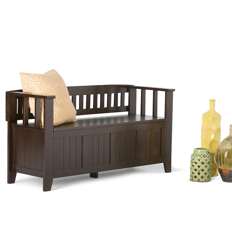 WYNDENHALL Normandy Solid Wood 48-inch Entryway Storage Bench