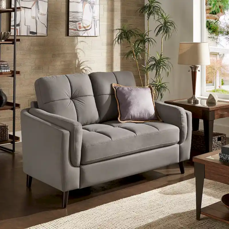 Dorelle 61 Wide Microfiber Arm Loveseat by iNSPIRE Q Modern