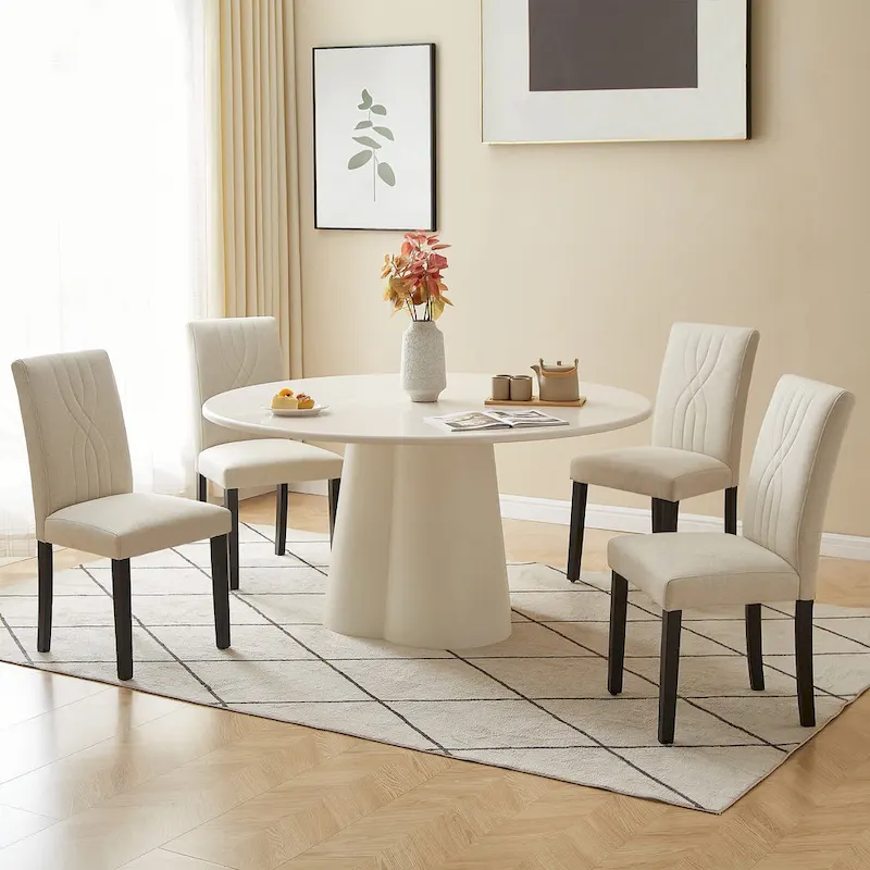 VECELO Upholstered Dining Chairs Set of 2/4/6, Fabric Dining Room Kitchen Side Chair, Parson Dining Chairs