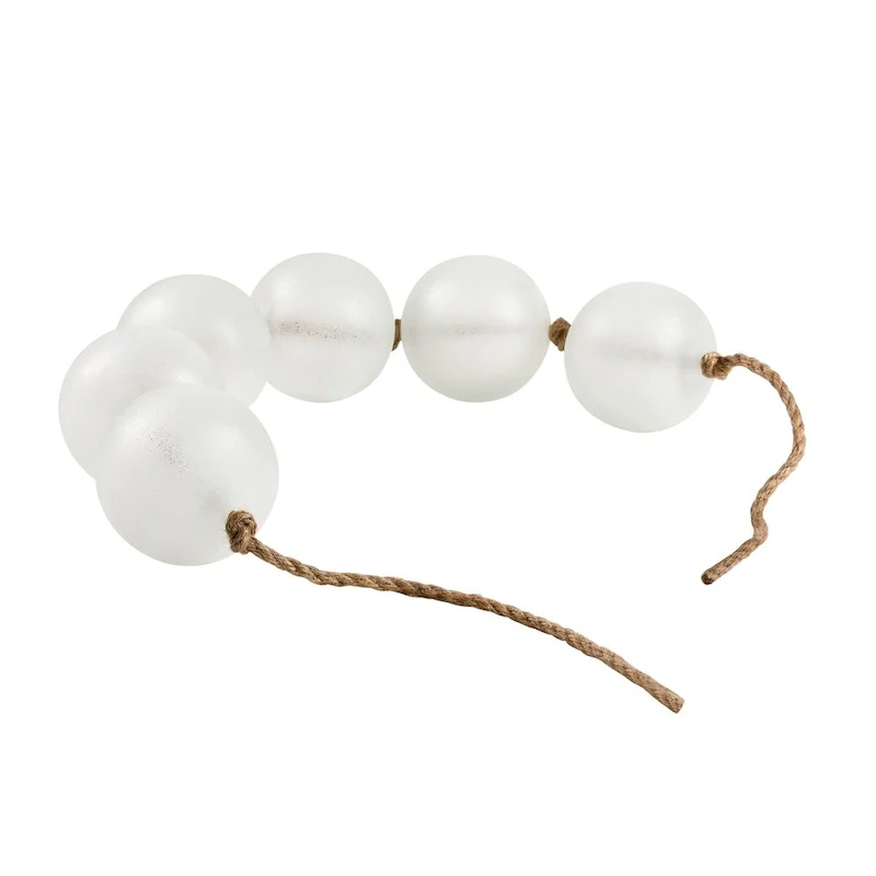 Elk Home Seaglass Rope Object - White