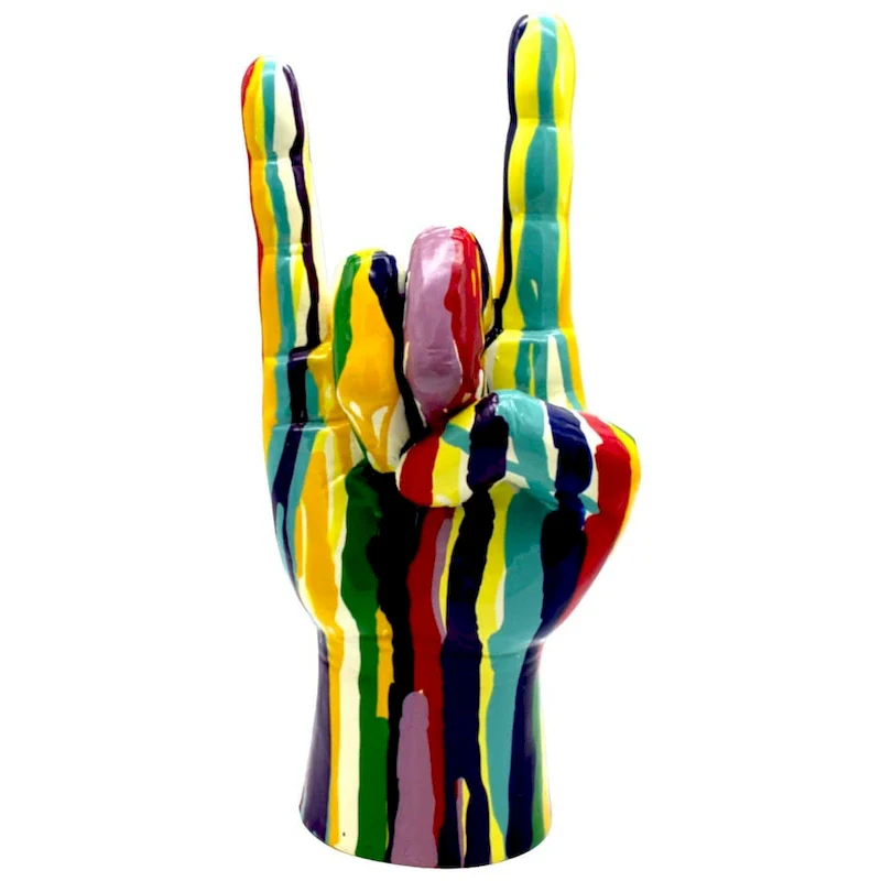 Interior Illusions Plus Graffiti Rock On hand Tabletop Jumbo - 11  tall