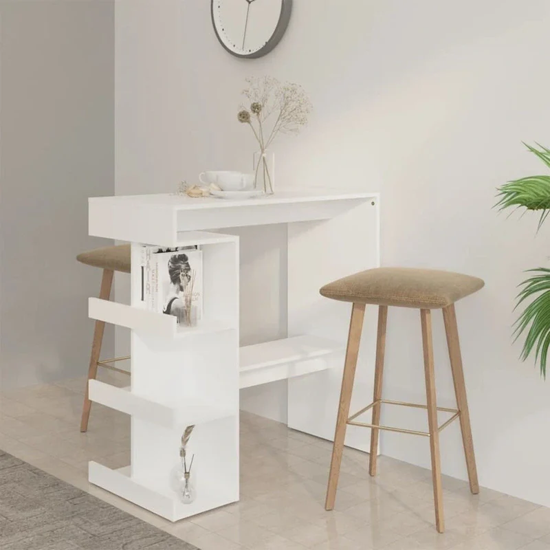 vidaXL Bar Table with Storage Rack 39.4x19.7x40 Engineered Wood - 39.4 x 19.7 x 40