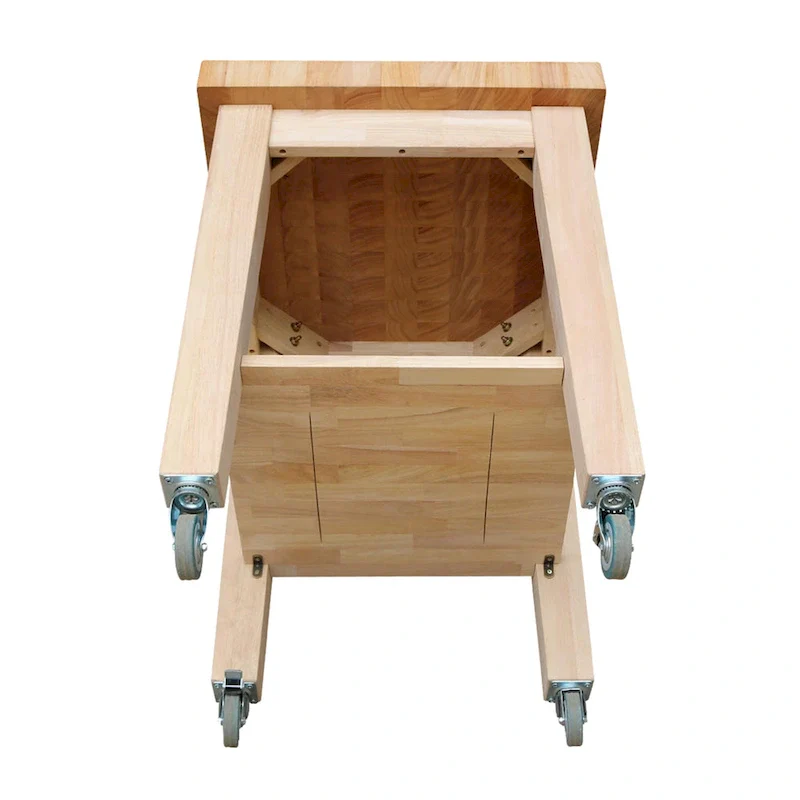 Copper Grove Lakeland Unfinished Solid Parawood Kitchen Island Cart