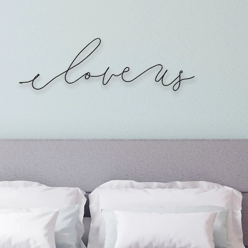 I Love Us Wire Script Wall Words