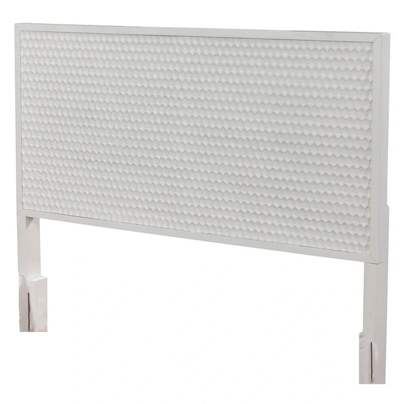 Origins by Alpine White Pearl Wood Headboard in White