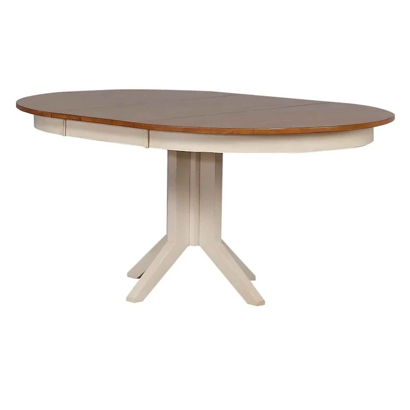 Contemporary Antiqued Caramel/Biscotti Double X- Back 5-Piece Dining Set