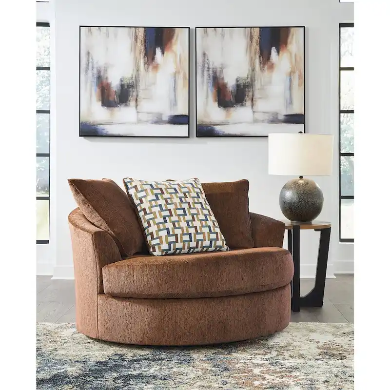 Signature Design by Ashley Laylabrook Oversized Swivel Accent Chair - 56 W x 55 D x 35 H