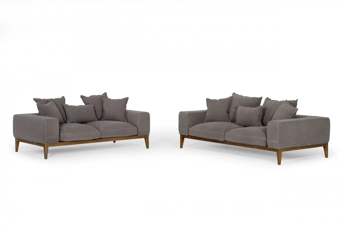 Corinne Grey Fabric Living Room Collection