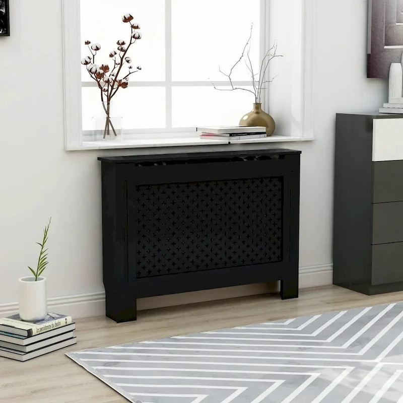 vidaXL Radiator Cover Black 44.1x7.5x32.1 MDF