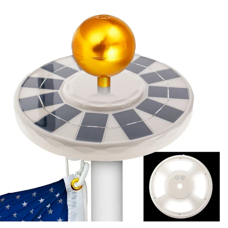 Solar Power Flagpole 144 LED Light - Powerful Solar Panels,144 Ultra Bright LEDs Flag Pole Light, Waterproof & Auto On Off
