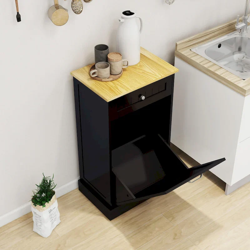 1-Drawer, 1-Compartment Tilt-Out Trash Cabinet - Kitchen Trash Cabinet