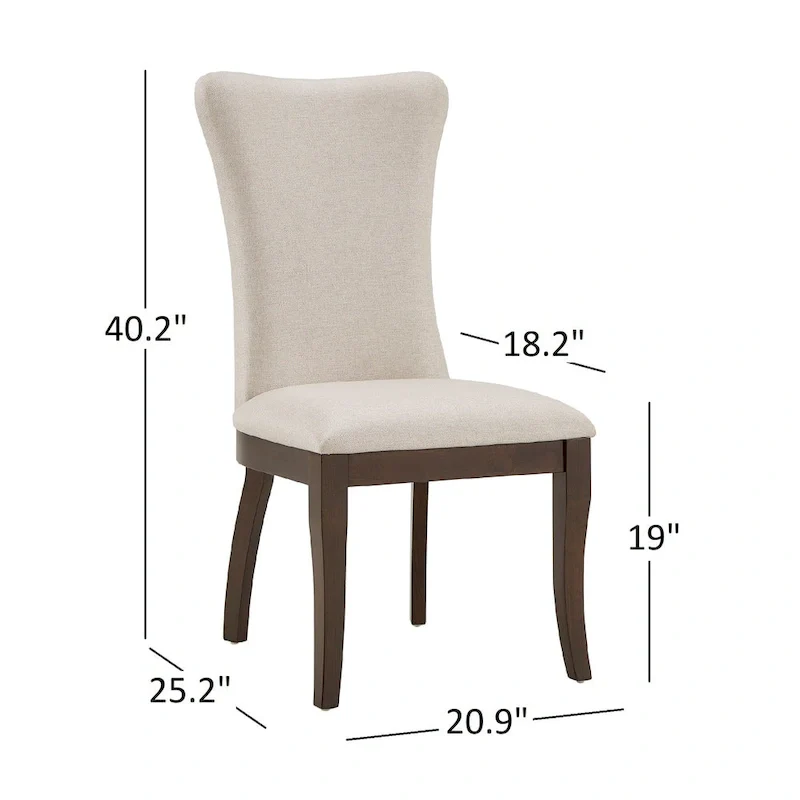 Willa Dark Cherry Wood and Beige Fabric Extendable Rectangular Dining Set by iNSPIRE Q Classic