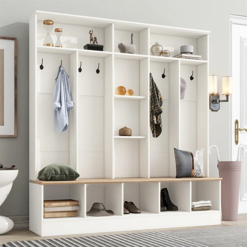 Merax Wide Design Hall Tree with Storage Bench