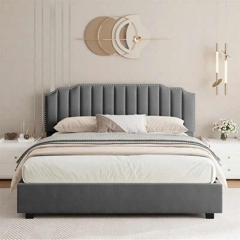 Lift Up Full Size Velvet Bed