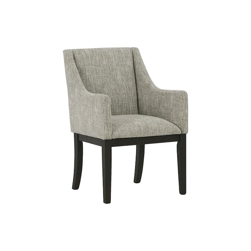 Burkhaus Dark Brown Dining Upholstered Arm Chair, Set of 2 - 21W x 24D x 36H