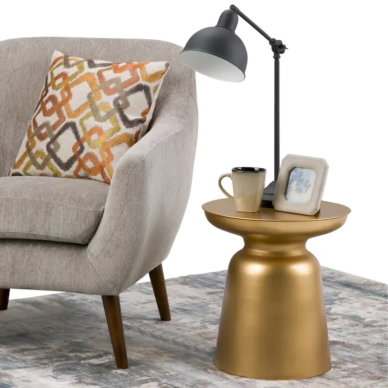 WYNDENHALL Layne Modern Industrial 16 inch Wide Metal Accent Side Table, Fully Assembled