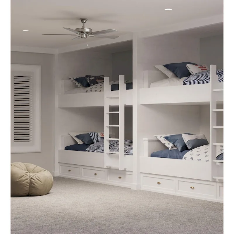 AirPro 52 in. Brushed Nickel 5-Blade AC Motor Transitional Ceiling Fan - 52 in x 52 in x 12.6 in