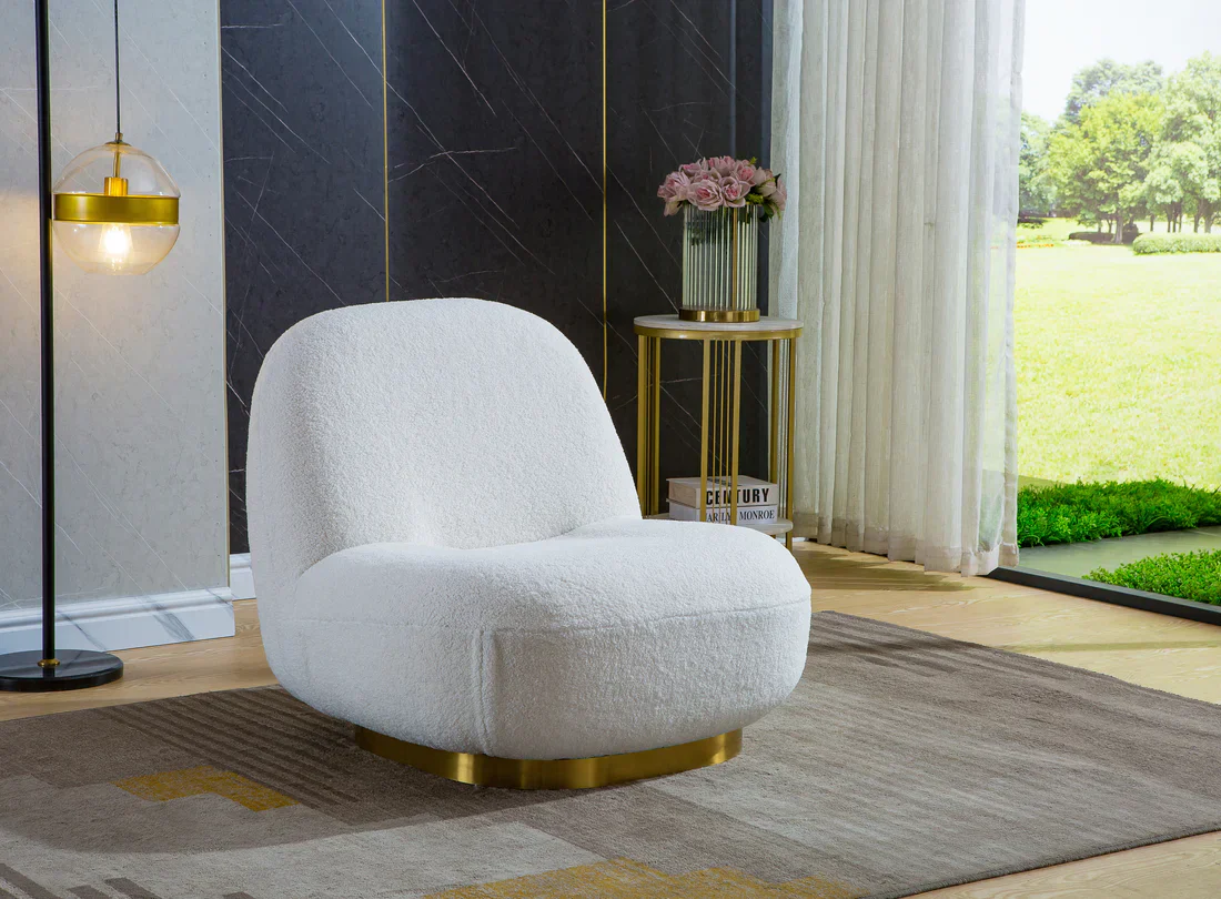 Fabric Swivel Accent Chair in 4 Color Options