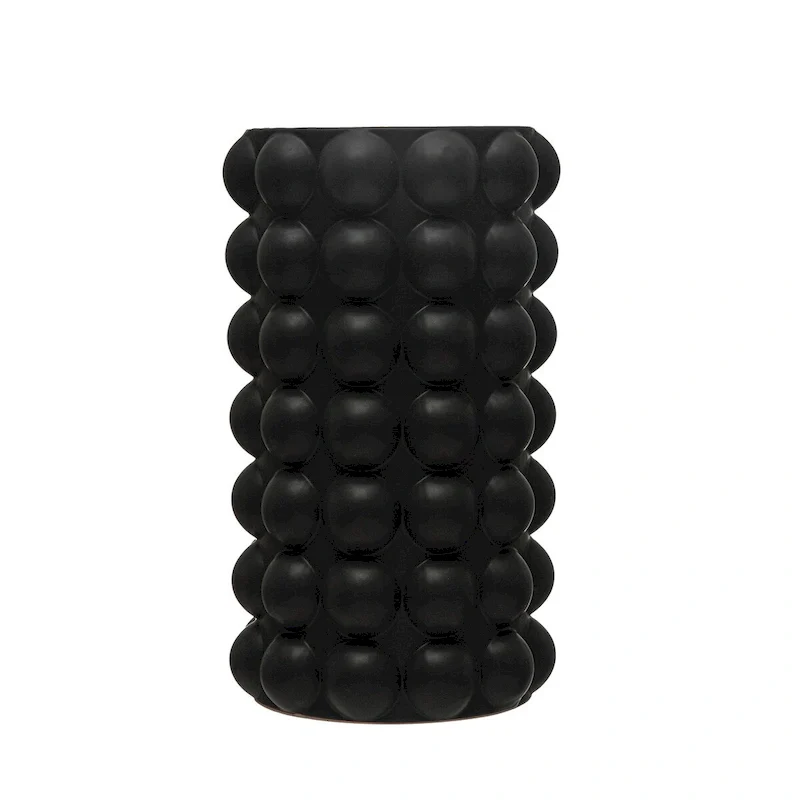 Stoneware Umbrella Holder/Vase with Raised Dots and Matte Finish